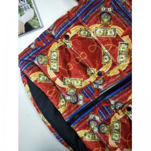 DAMEN FARBIGER GEDRUCKTER PUFFERMANTEL RLWC0002