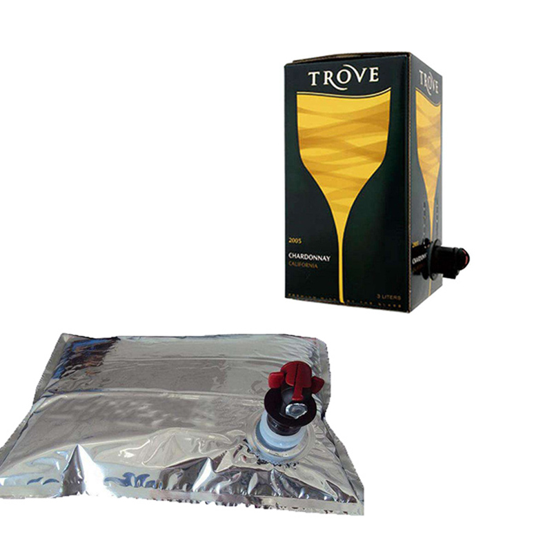 Hochwertiger Alufolien-Ventilsack im Karton für Flüssigkeit, Wein, Öl, Wasser, Saft, Waschmittel mit Hahnventil