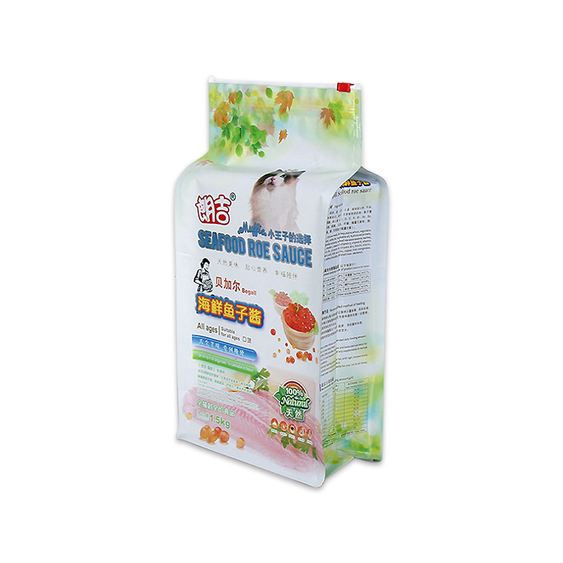 Benutzerdefinierte Druck flachem Boden Seitenfalten versiegelt Reißverschluss Tiernahrung Verpackungsbeutel / Katzenfutter Beutel 1kg 5kg 10kg