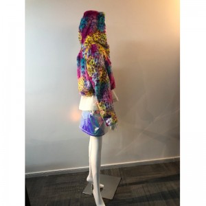 DAMEN FARBIGER KURZPELZMANTEL RLWF0006