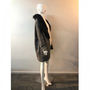 LADIES 'PLAID WOOL COAT RLWW0001