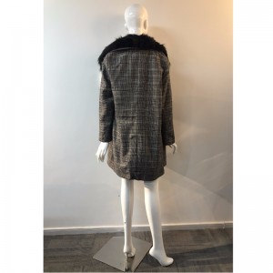 LADIES 'PLAID WOOL COAT RLWW0001