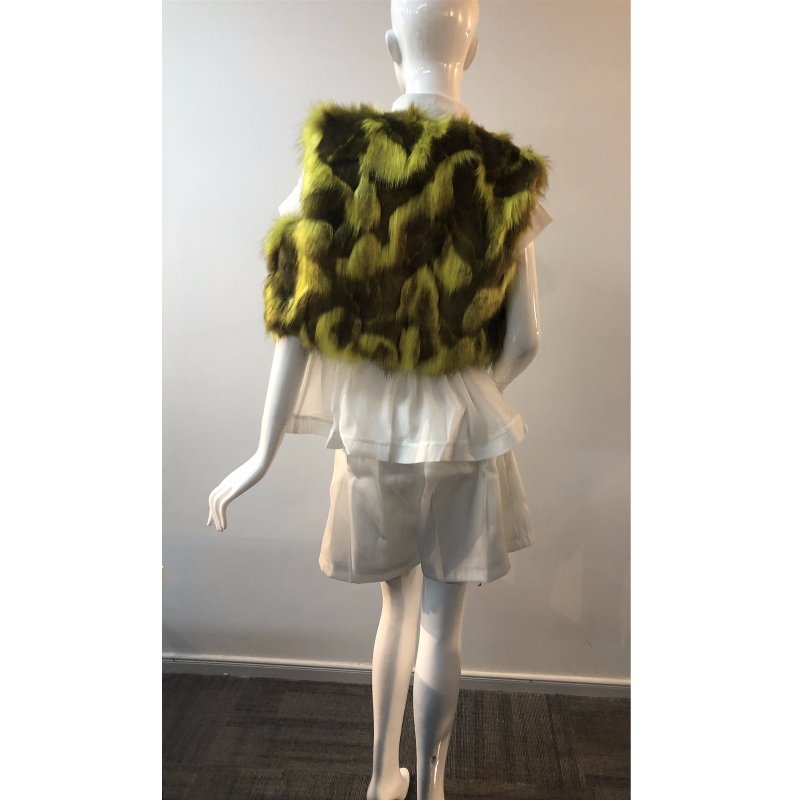 DOPPELFARBIGES PELZ GILET DER DAMEN RLWF0010