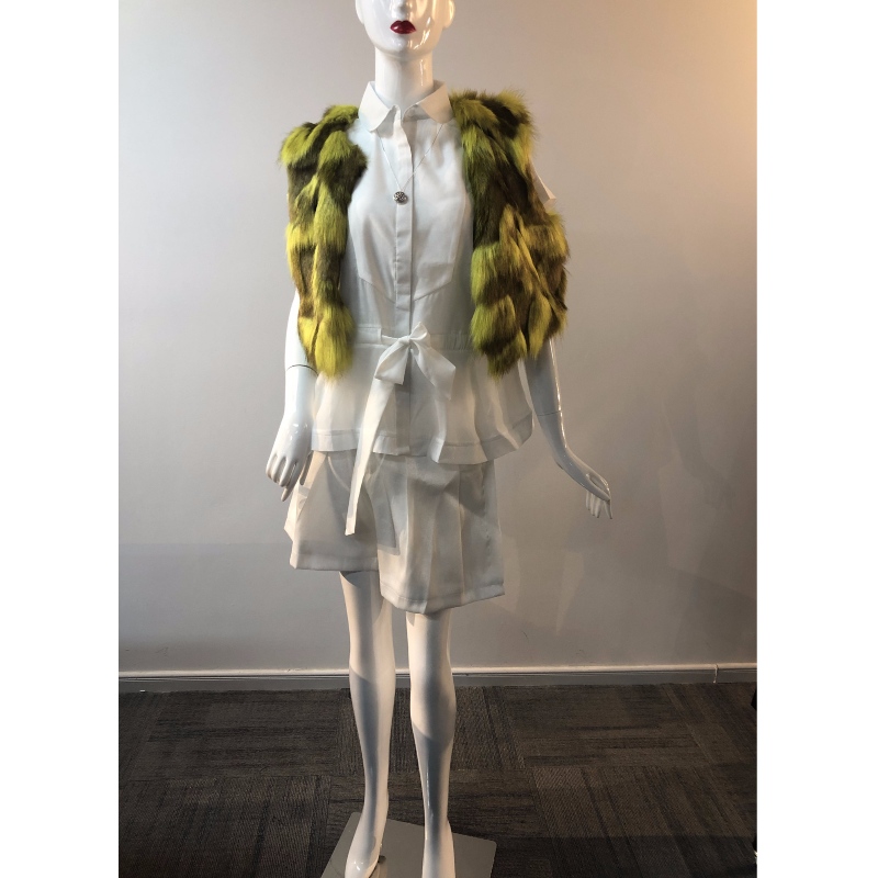 DOPPELFARBIGES PELZ GILET DER DAMEN RLWF0010
