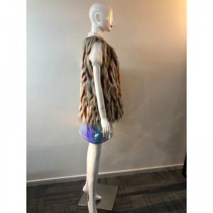 DAMEN FARBIGES PELZ GILET RLWF0012