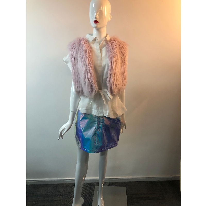 DAMEN ROSA KURZ PELZ GILET RLWF0014