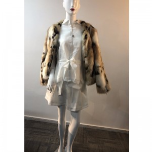 DAMEN FARBIGER KRAGENLOSER PELZMANTEL RLWF0017