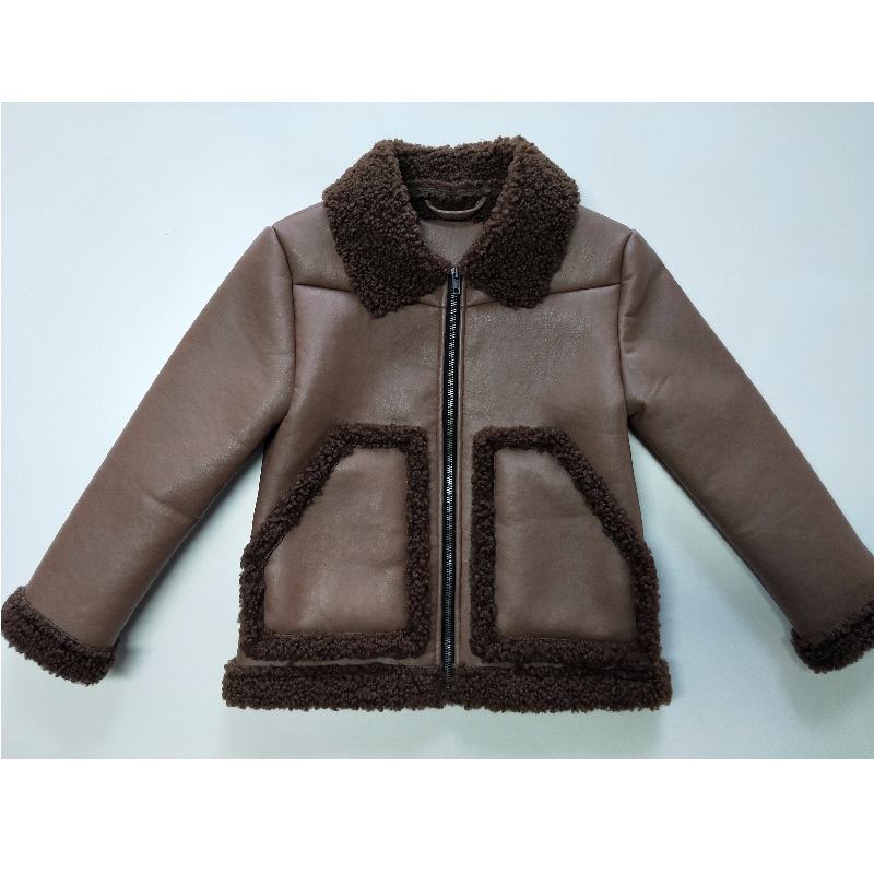 KINDERBRAUNE PU-JACKE RLCPJ0001N