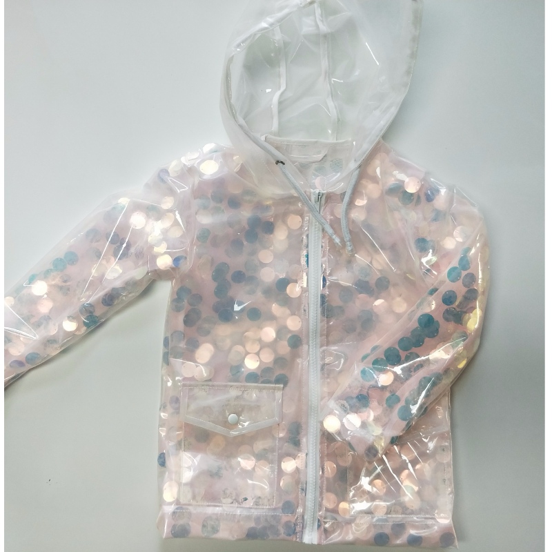 KINDER SEQUIN HOODED TPU JACKE RLCTJ0003N