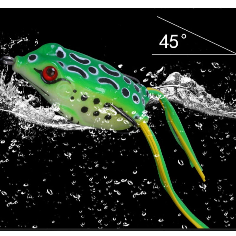 Silikon Donnerfrosch simuliert Lei Frosch Straßenköder falschen Köder Doppelhaken schwarzen Köder schwarzen Fisch spezialisiert auf das Töten von Fanggeräten