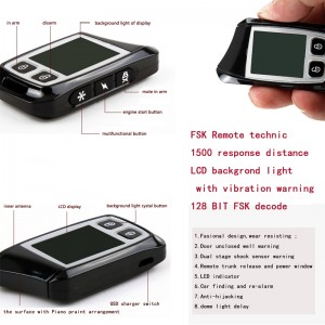 Auto Code Grabber mit zwei FSK LCD Sender Fernalarmanlage 500m