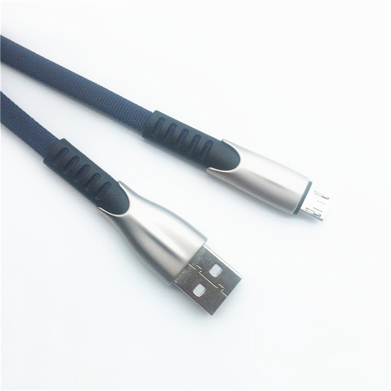 KPS-1001CB Micro Custom tragbare 1m 2A Zinklegierung Tuch Weben Micro-USB-Kabel