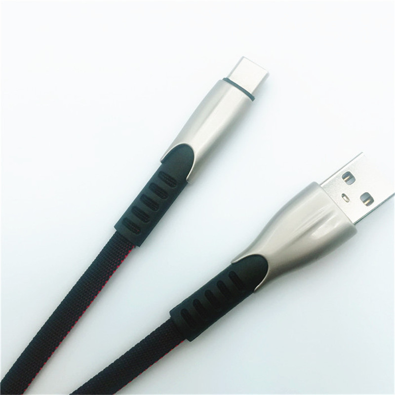 KPS-1001CB Micro Custom tragbare 1m 2A Zinklegierung Tuch Weben Micro-USB-Kabel