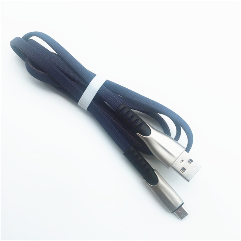 KPS-1001CB Micro Custom tragbare 1m 2A Zinklegierung Tuch Weben Micro-USB-Kabel