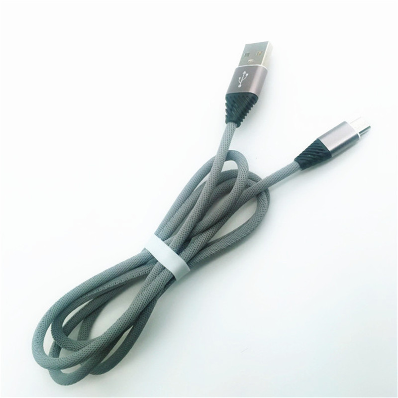 KPS-1004CB Micro Benutzerdefinierte Baumwolle Weben 1m 2.2a Schnellladung Micro-USB-Kabel für Android