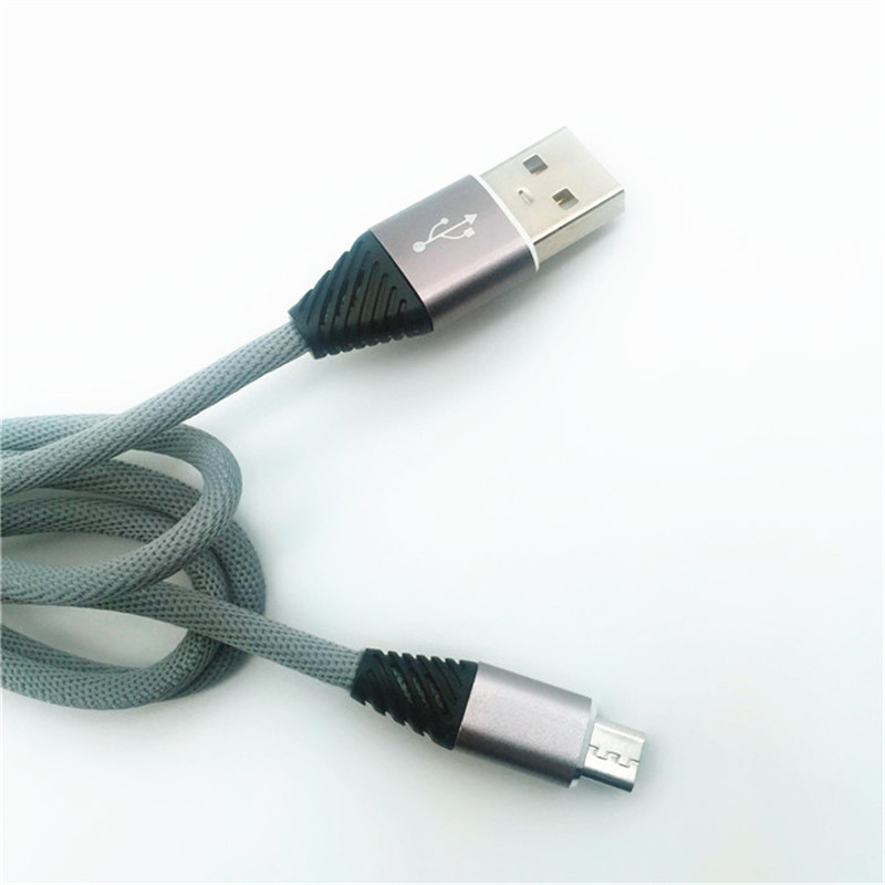 KPS-1004CB Micro Benutzerdefinierte Baumwolle Weben 1m 2.2a Schnellladung Micro-USB-Kabel für Android