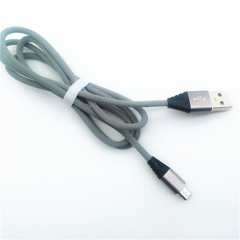 KPS-1004CB Micro Benutzerdefinierte Baumwolle Weben 1m 2.2a Schnellladung Micro-USB-Kabel für Android
