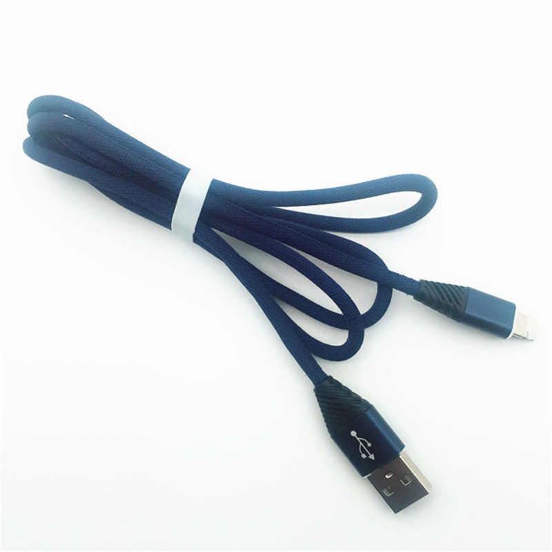 KPS-1004CB 8-poliges, hochwertiges 1M 2.2A-Baumwoll-USB-Datenkabel zum schnellen Aufladen