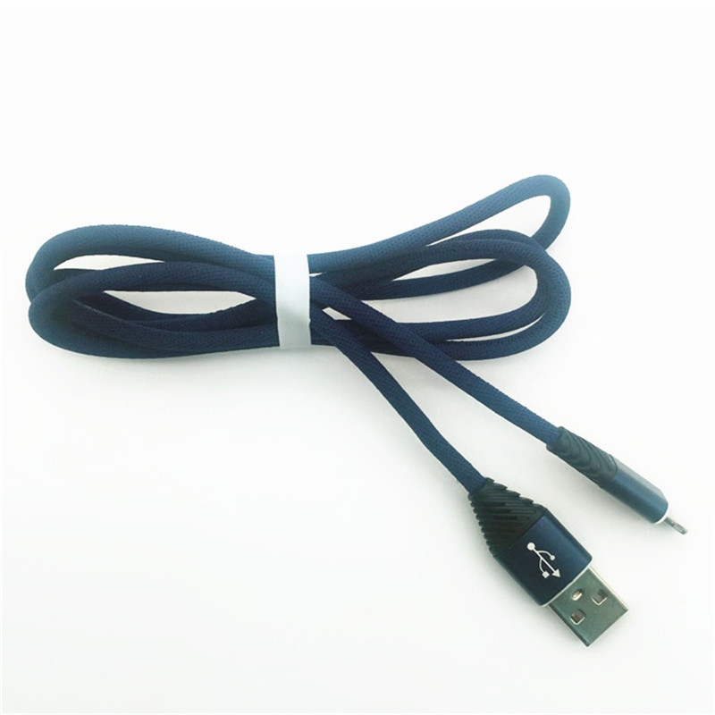 KPS-1004CB 8-poliges, hochwertiges 1M 2.2A-Baumwoll-USB-Datenkabel zum schnellen Aufladen