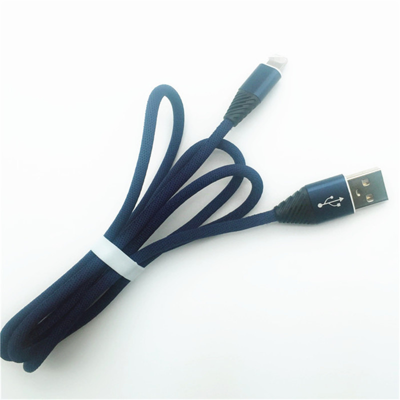 KPS-1004CB 8-poliges, hochwertiges 1M 2.2A-Baumwoll-USB-Datenkabel zum schnellen Aufladen