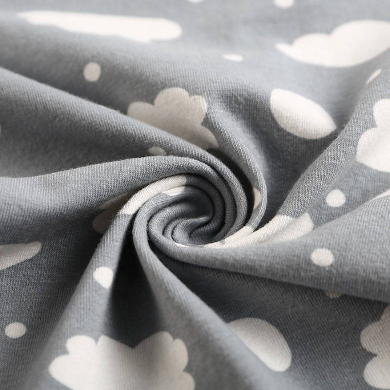 Single Jersey Cloud Print 100% gekämmte Baumwolle Jersey Strick Sweat Anzug Baby Kleidung Stoff