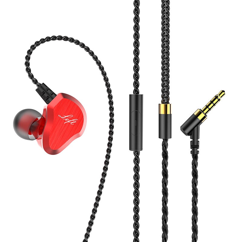Neue Dual Driver Frequenzteilung Lautsprecher Stereo Klangqualität HiFi Earhook Wired Kopfhörer