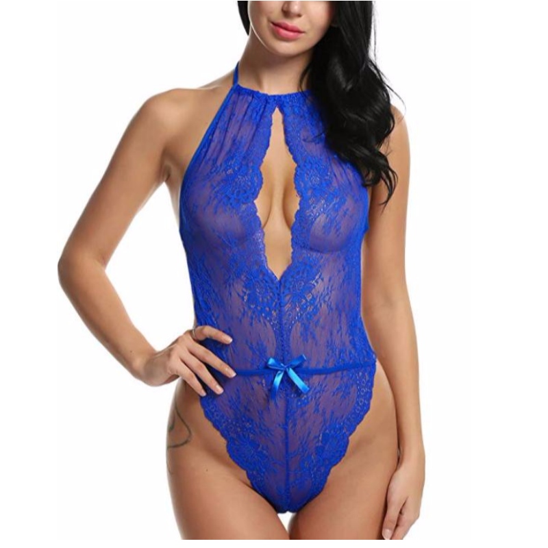 Sexy Dessous für Frauen Teddy One Piece Lace Babydoll Body Rose-Team