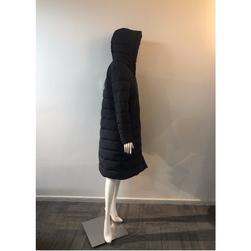 SCHWARZER LANGER MANTEL DER DAMEN RLWPC0056