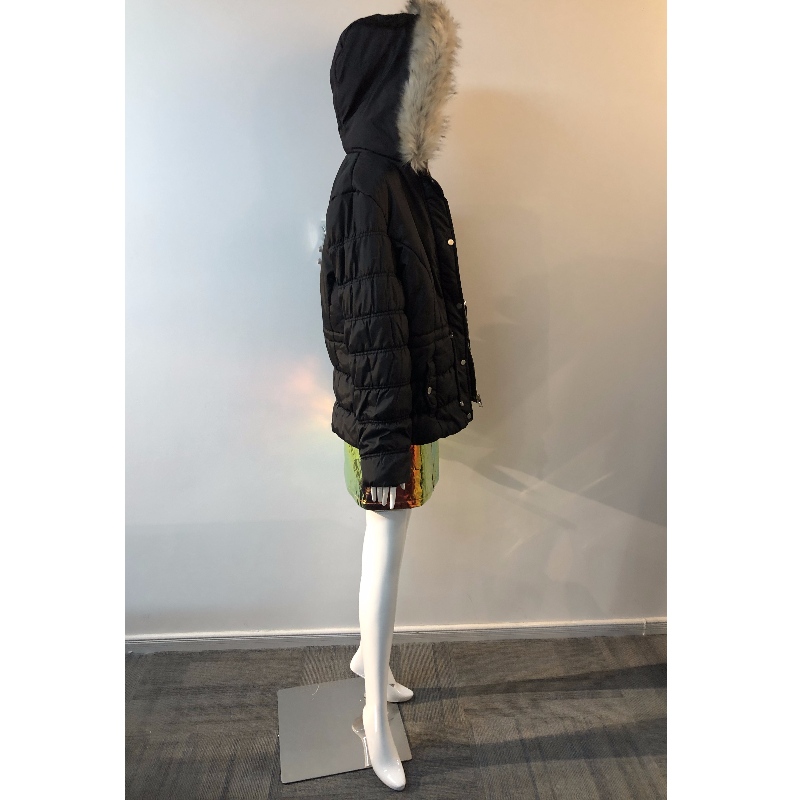 SCHWARZER HOODED COAT RLWPC0060 DER DAMEN