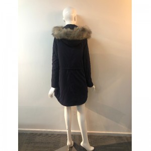 SCHWARZER HOODED MANTEL DER DAMEN RLWPC0076