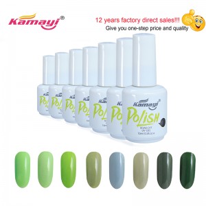 Kamayi Heißer Verkauf 15 ml Professionelle Organische Uv Farbe Gel Nagellack Grünen Stil Gelpoliermittel Für Nail art