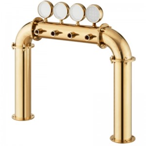 Biervertriebsausrüstung Bar Restaurant Hochwertige Weinsäule 4-Loch-Weinturm mit PVD-Lampe