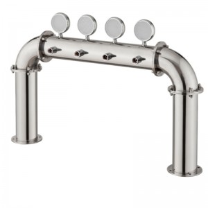 Biervertriebsausrüstung Bar Restaurant Hochwertige Weinsäule 4-Loch-Weinturm mit PVD-Lampe