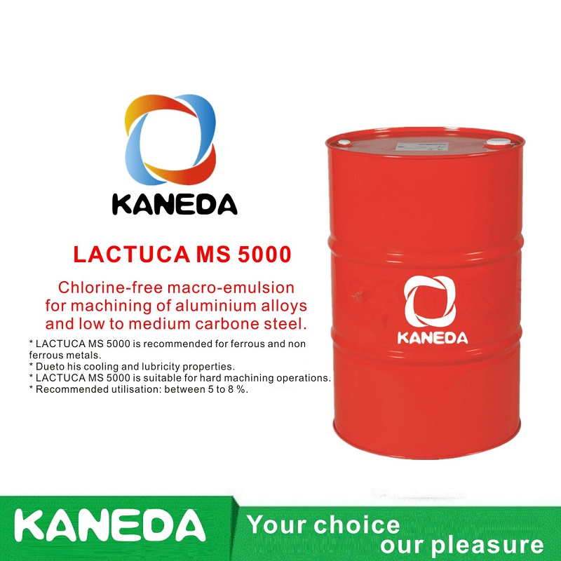 KANEDA LACTUCA MS 5000 Chlorfreie Makroemulsion zur Bearbeitung von Aluminiumlegierungen und niedrig- bis mittelkohlenstoffhaltigen Stählen.
