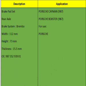 Bremsbeläge (OE: 987 352 939 01)