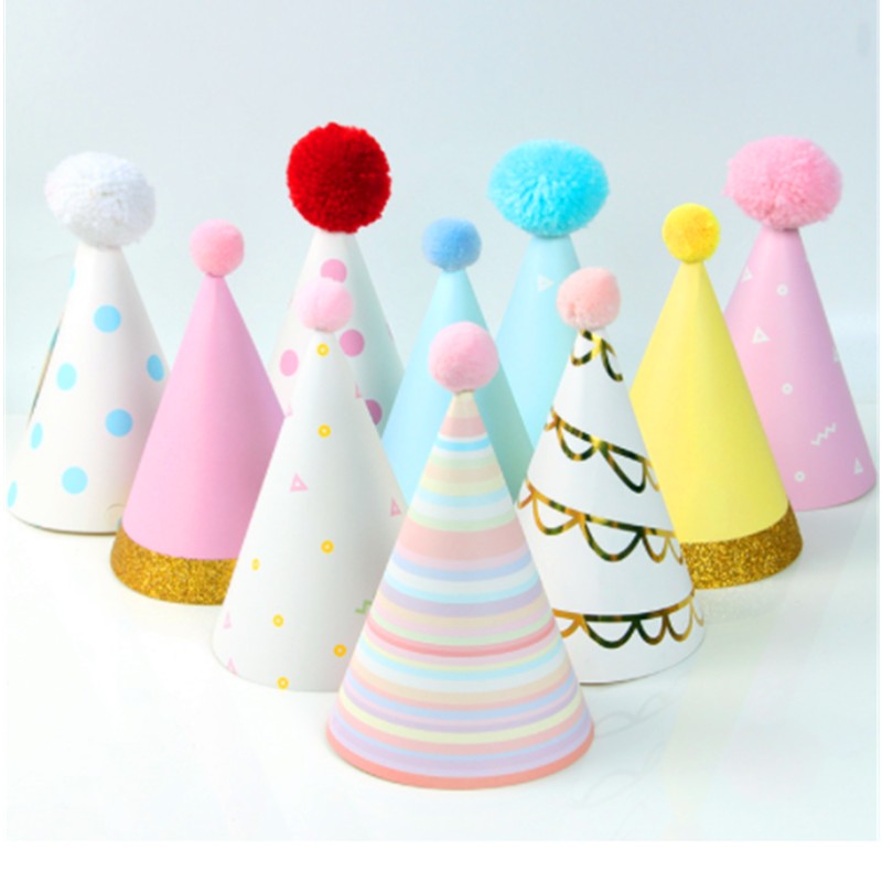 Frohes neues Jahr Foil Fringed Cone hat Papier mit Glitter