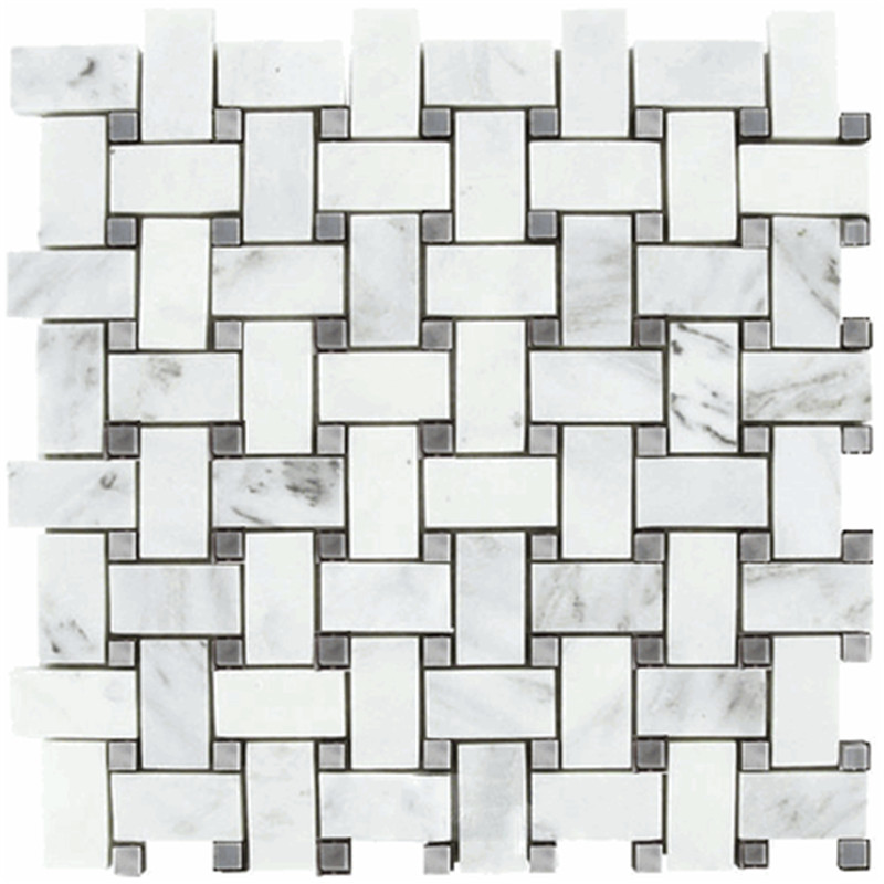 Bianco Carrara weiß geschliffene 3/4 Penny Runden Mosaikfliese