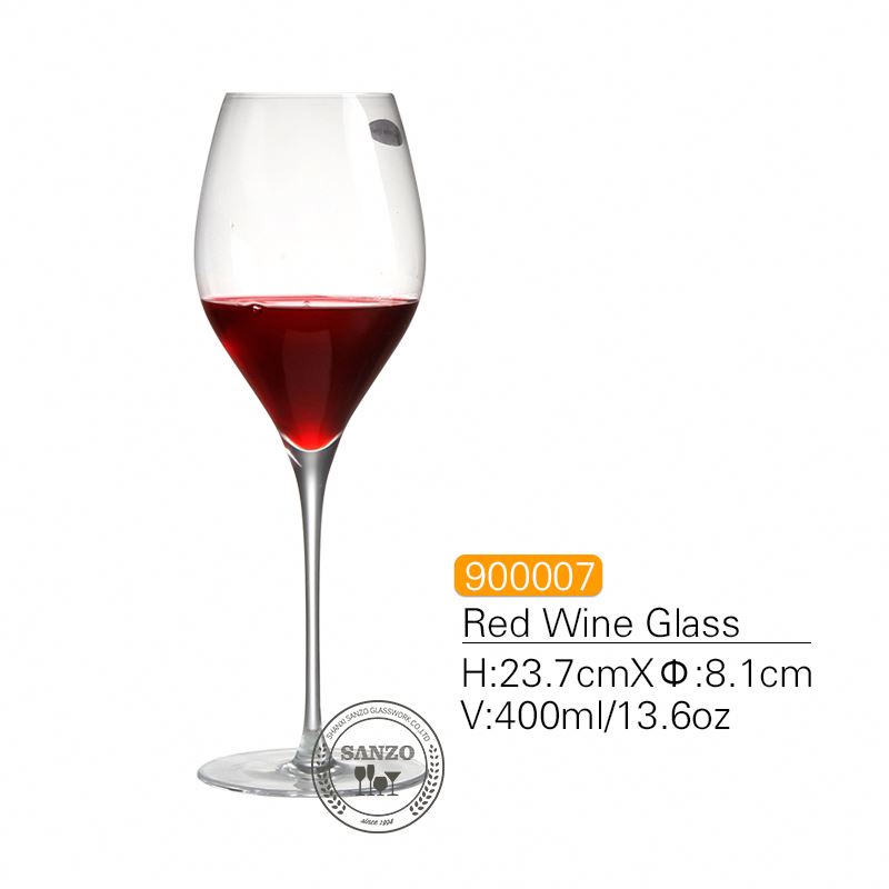 SANZO Black Stem Lismore Ballon Weinglas handgefertigt bleifrei Kristall gravierte Gläser dicke Gläser