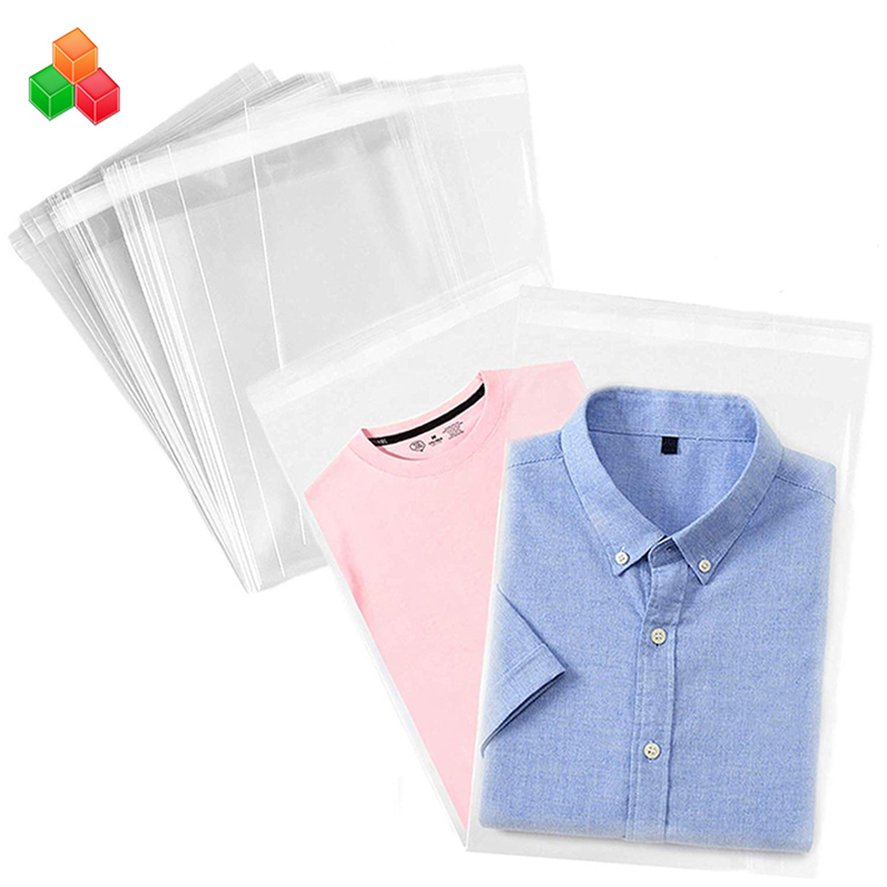 kundenspezifische starke transparente selbstklebende versiegelnde Plastikkleiderverpackungstasche opp Plastiktaschen für Kleidung / T-Shirt / Imbiß