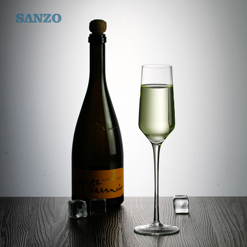 SANZO Bohemia Crystal Customized Handmade Clear Großhandel Champagner Gläser Werbeartikel Heißer Verkauf Günstige Champagner Gläser