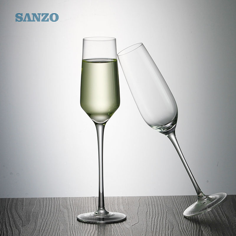 SANZO Bohemia Crystal Customized Handmade Clear Großhandel Champagner Gläser Werbeartikel Heißer Verkauf Günstige Champagner Gläser