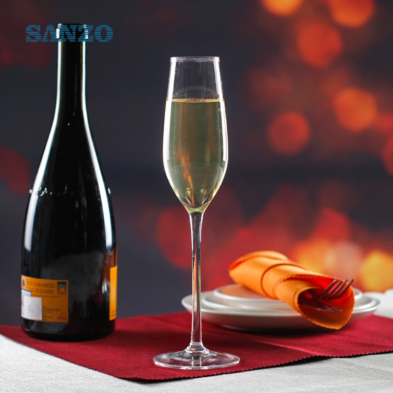 SANZO Blue Stem Champagnerglas Maßgeschneiderte handgefertigte Champagnergläser Werbeartikel Heißer Verkauf Günstige Champagnergläser
