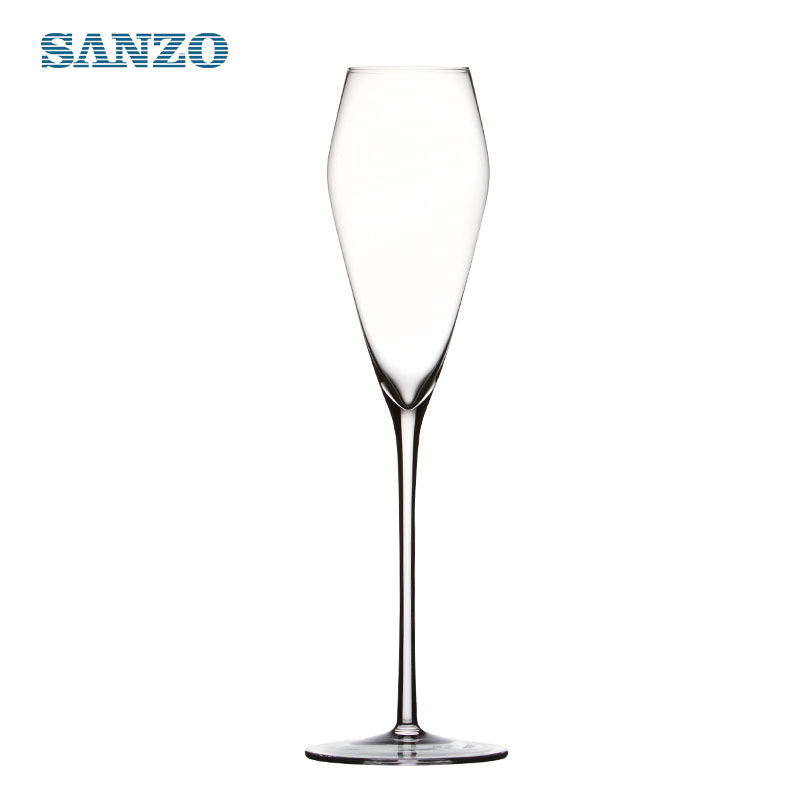 SANZO Mundgeblasenes Champagnerglas Kundenspezifisch Mundgeblasene Champagnerflöten Kunststoff-Champagnerflöte