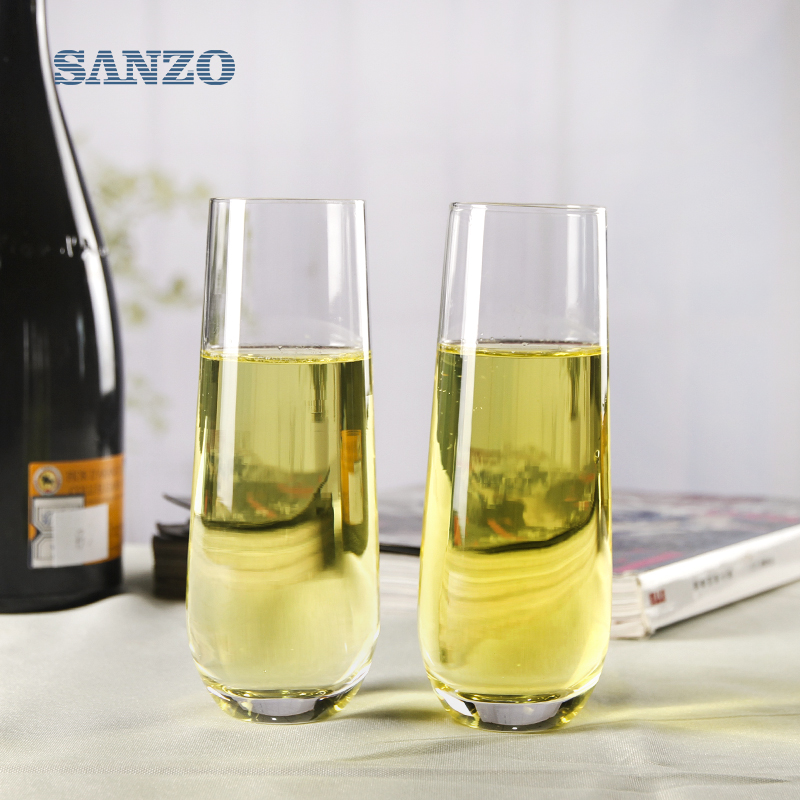 SANZO Black Stem Champagnerglas Customized Clear Champagne Flutes Kunststoff Champagner