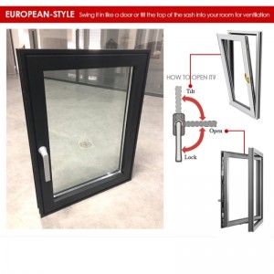 Lange schlanke Aluminiumprofilfenster und -türen