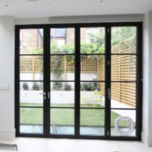 Stahl außen Aluminium Falttür