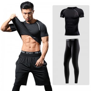 FDMM005-Men's Sports Running Set Kompressionshemd + Hose
