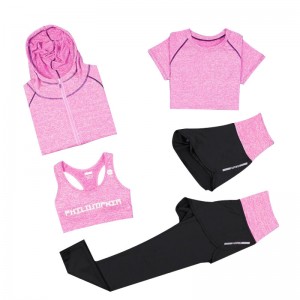 FDMF001-Frauen 5pcs Sport Anzüge Fitness Yoga Running Athletic Trainingsanzüge