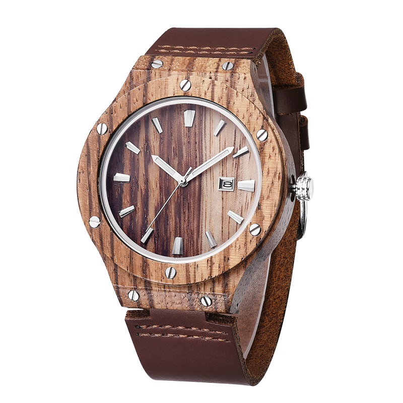 Herren Design Ahorn Holz Uhren mit weichem Lederband japanische Bewegung männliche Uhr Uhr