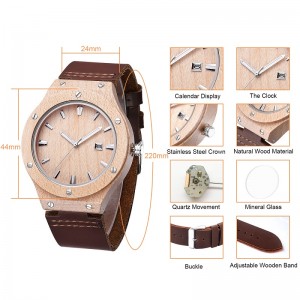 Natur Holz Uhr Mann Analog Quarz Lederband Mode Roman Zebra Watch Herren moderne coole Uhr